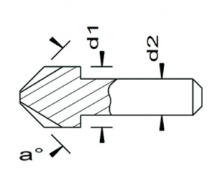 Esmatec HM Entgrater  1-seitig ohne Bohrung Ø 10 mm // 90° // Alu