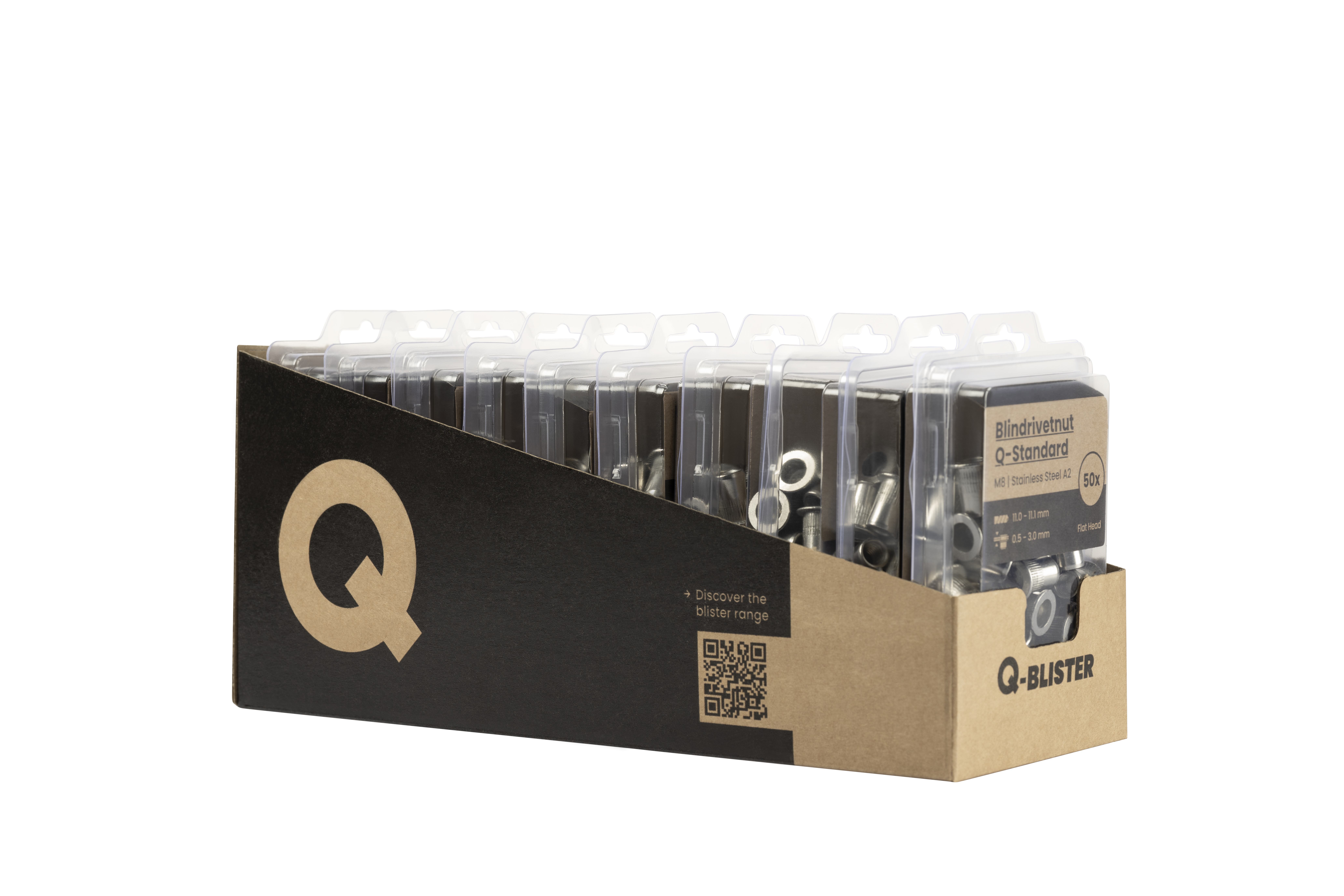 Q-Nut Blindnietmutter Edelstahl A2 FK M6 X 14,5 | Blister a 50 Stk.