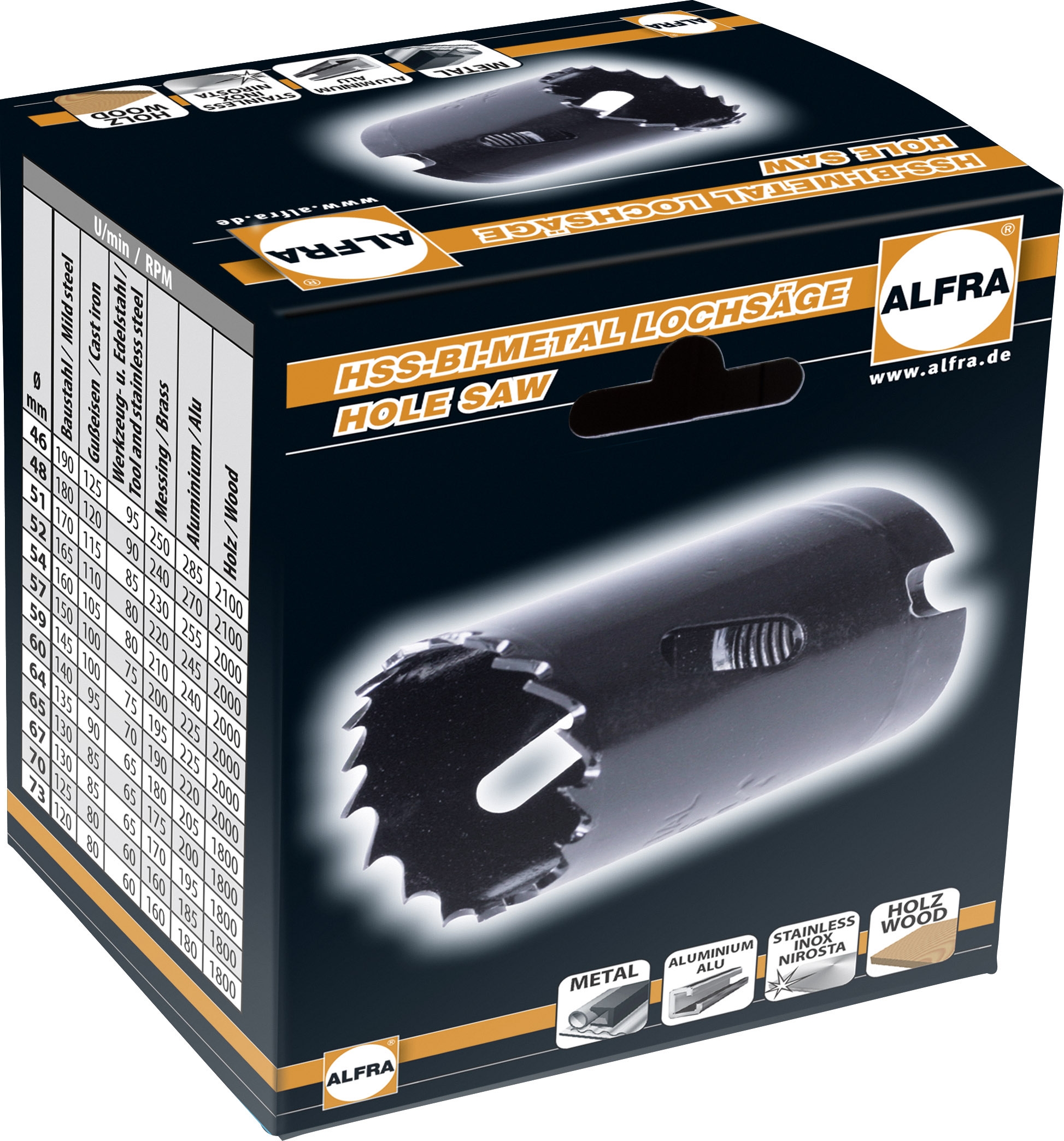 ALFRA Scies à trépan Bi-Métal HSS